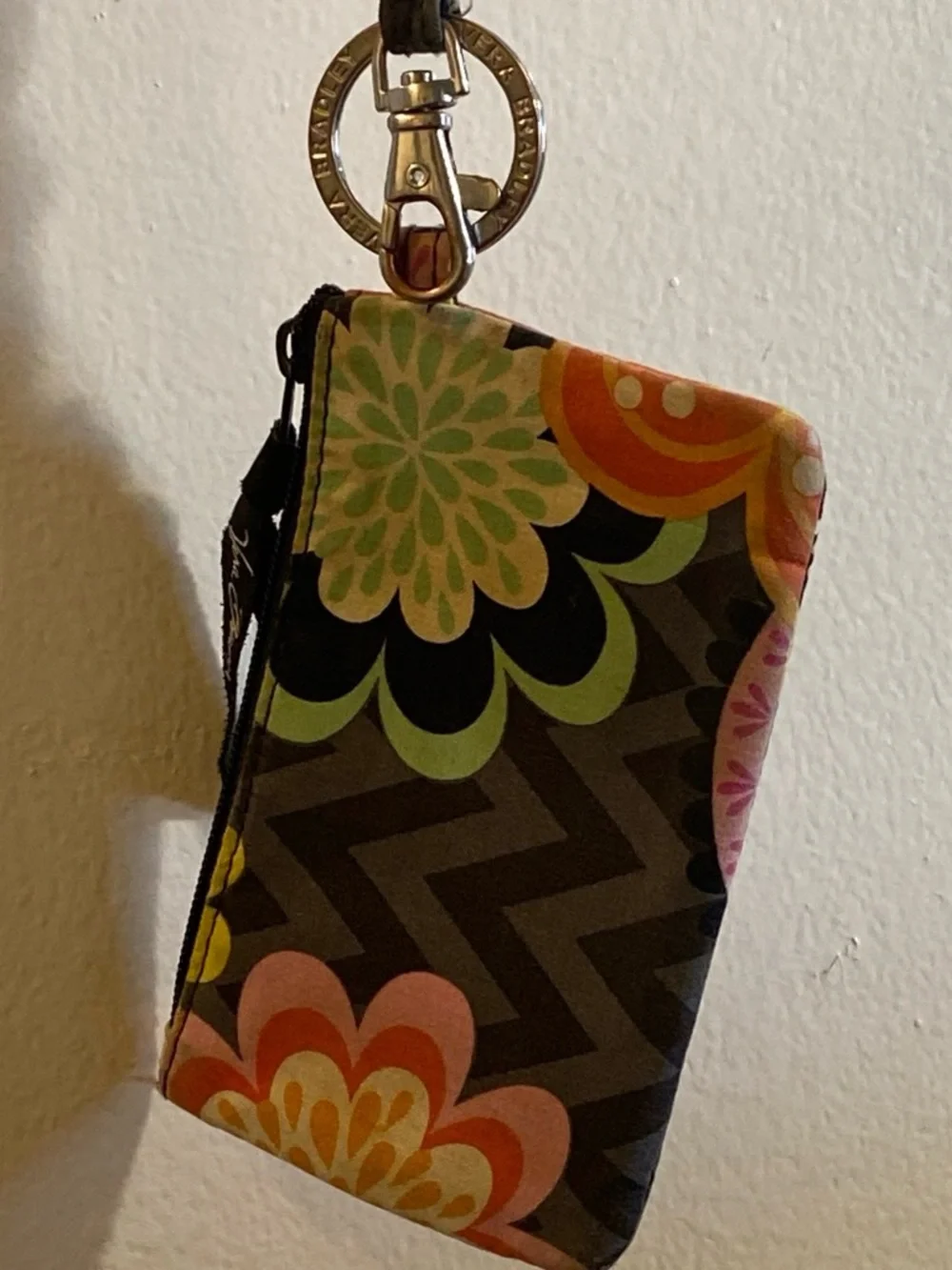 Vera Bradley Floral Lanyard ID Holder with Pink Window